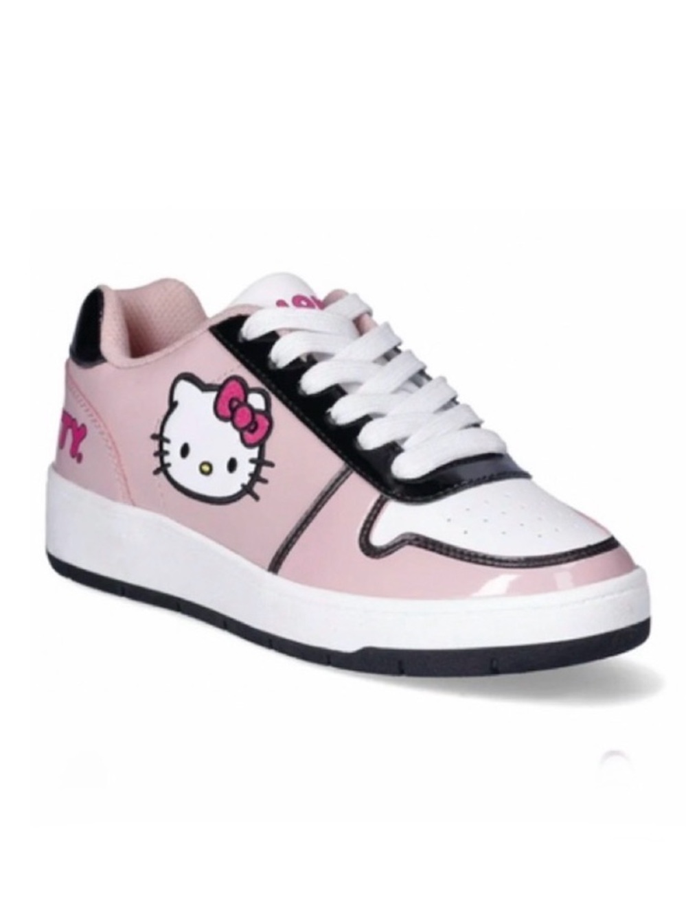 Hello Kitty Women’s Pink, White, And Black Casual Court Sneakers Size 9